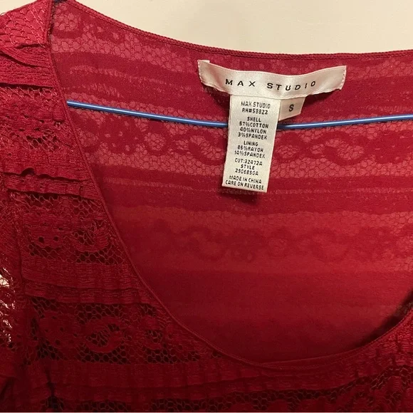 Max Studio Red Lace Dress - Picture 2 of 3